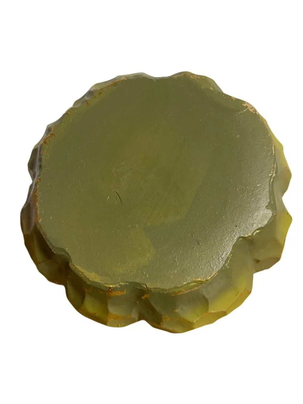 Carved Wood & Resin Pumpkin Decor Set Of 2 Rustic White & Green Gold Accents